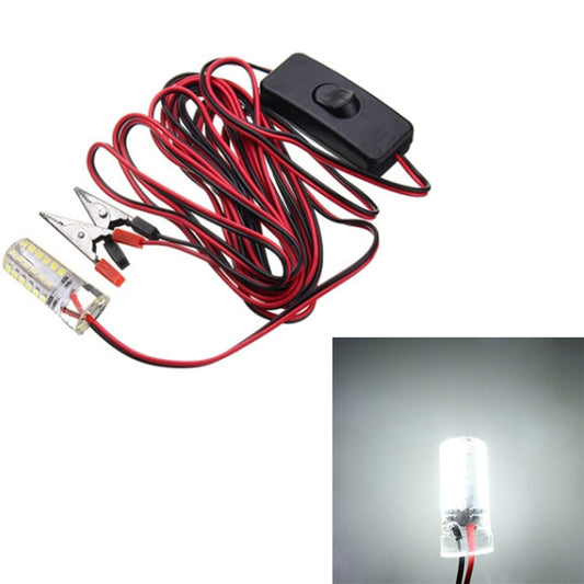 48-LED fishing light kit with LED bulb, red wiring, and black inline switch