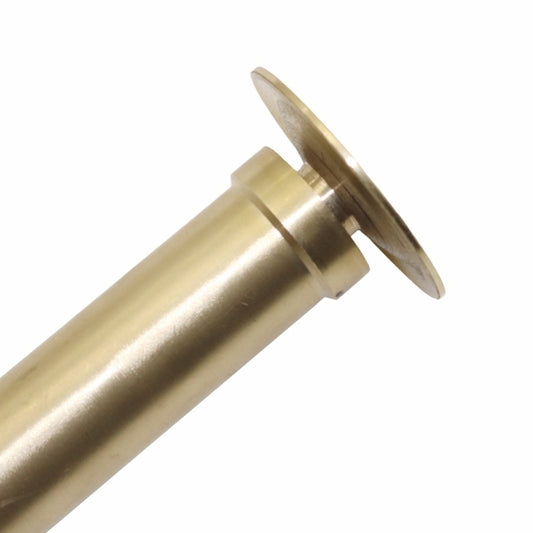 Copper-colored fountain nozzle with round mounting plate and smooth cylindrical tube