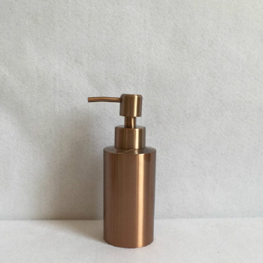 Countertop soap dispenser, brushed bronze stainless steel, pump and spout