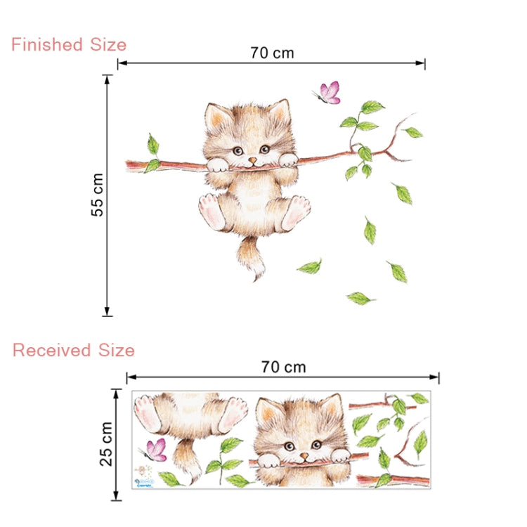 Wall sticker size chart: finished 70cm x 55cm, received 70cm x 25cm