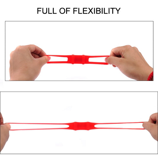 Red silicone bike light mount strap, flexible elastic holder (5-pack)