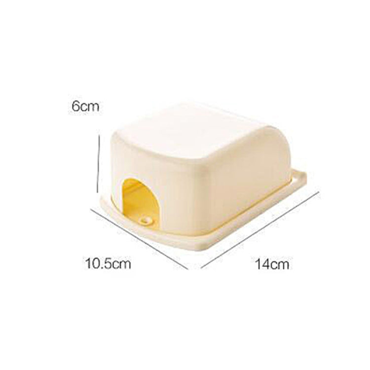 Beige plug safety cover dimensions: 14cm x 10.5cm x 6cm