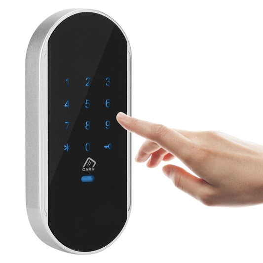 Wall-mounted electronic combination keypad lock with blue number display