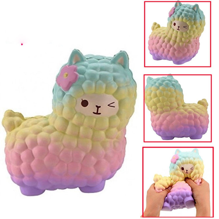 Pastel mini animal squeeze toy cat-bear, shown from multiple angles