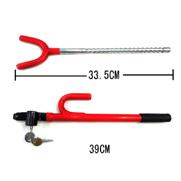 Mechanical steering wheel lock with key and metal pin, 39 cm length (33.5 cm)