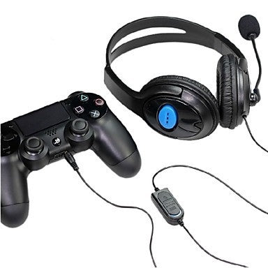 Over-ear gaming headset with boom mic and dual cable