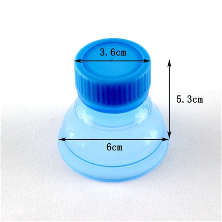 Blue leakproof drink can cap with size guide: 3.6cm top, 5.3cm tall, 6cm wide