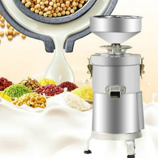 Stainless steel refining grinder machine with top funnel and four base feet