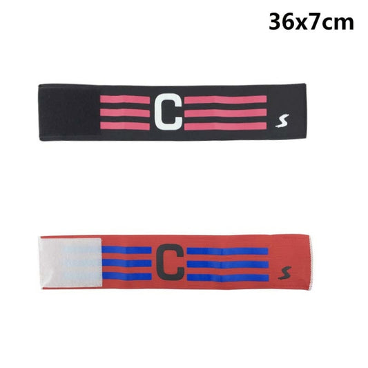 Captain armbands set: black with pink stripe C and red with blue stripe C