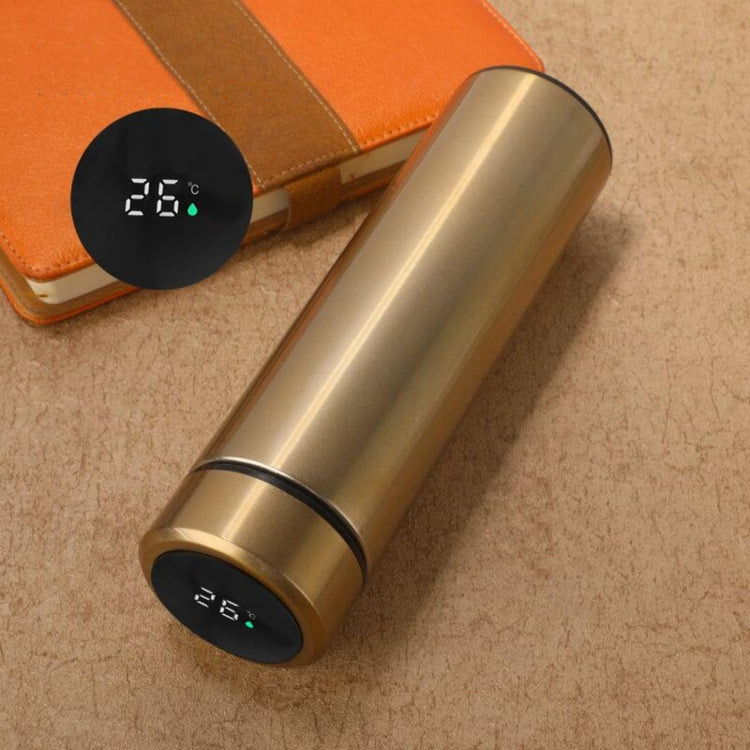 Gold smart temperature display vacuum flask with circular LED temperature screen