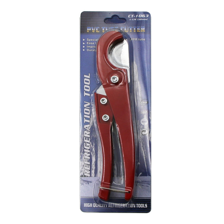 CT-1063 tube cutter in blister pack with red cutting head and metal blades