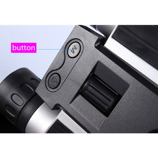 Digital binocular telescope control buttons on the main body, black and silver