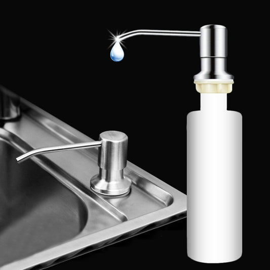 304 stainless steel soap dispenser with chrome pump and white bottle