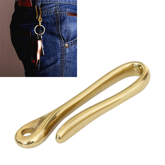 Brass key chain hook with circular key ring attachment