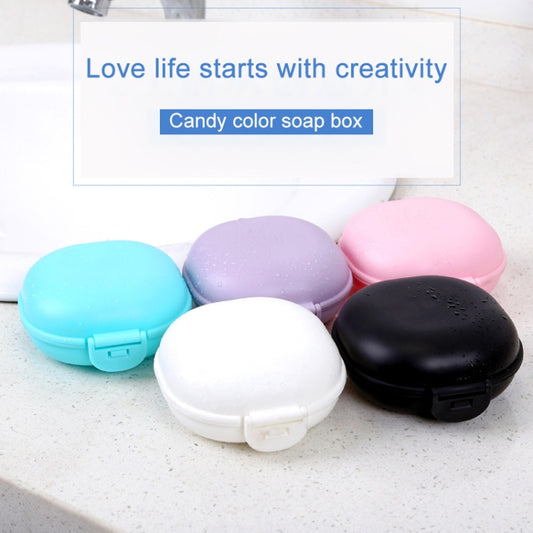 3-piece colorful round soap dish cases with snap lids and included soap bars