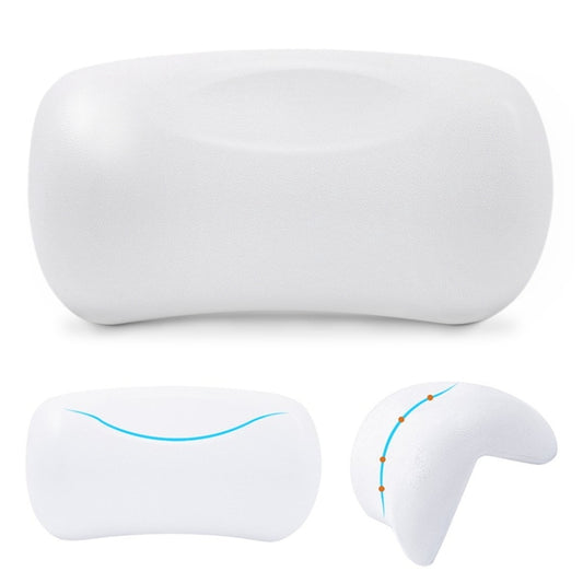 White massage bathtub pillow with curved backrest and side contour