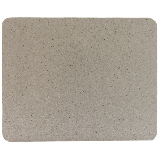 Microwave oven mica sheet, tan speckled rectangle with rounded corners