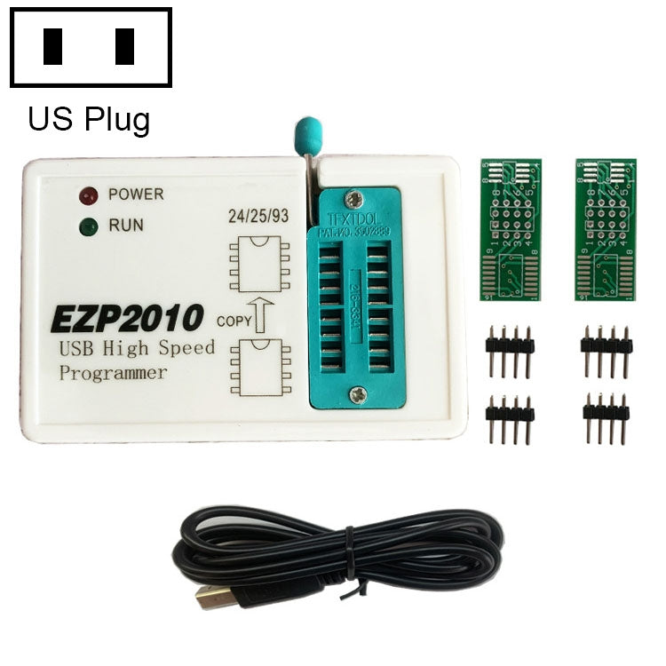 USB high-speed programmer device with US plug, cable, and circuit board accessories