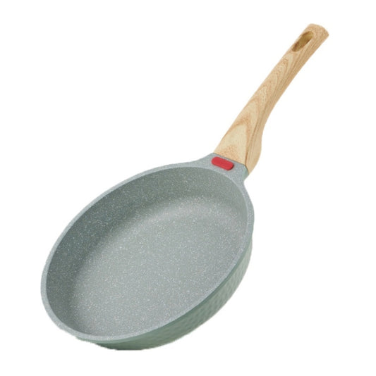 Maifan stone non-stick frying pan with wooden handle, dark gray speckled interior