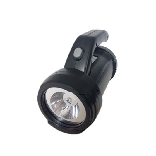 Compact LED work flashlight with arched handle and front reflector head