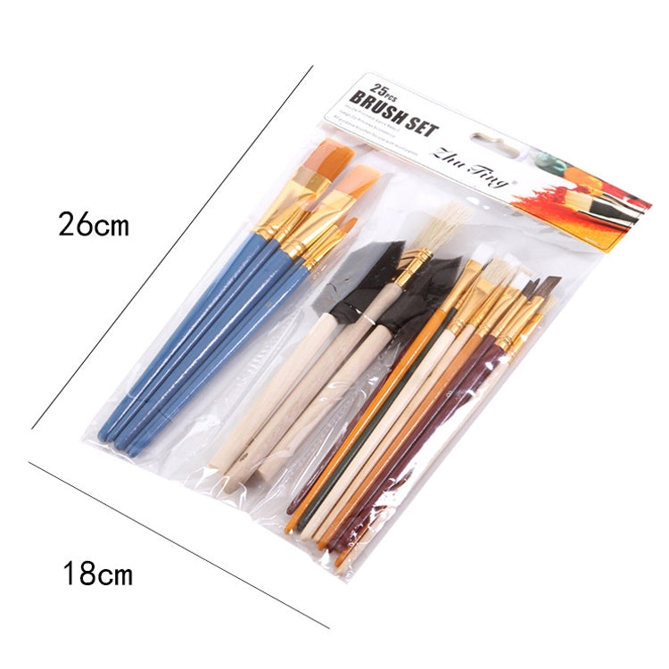 Packaged brush set with blue, orange, and brown brushes inside clear plastic