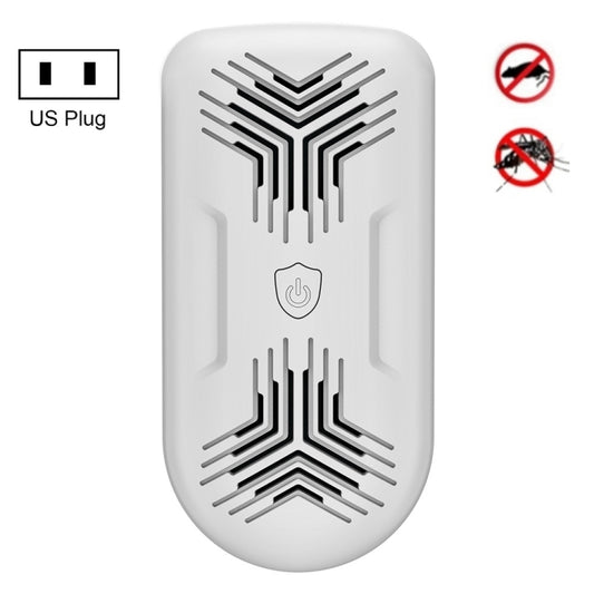 White ultrasonic mosquito repeller plug-in device with power button, US plug