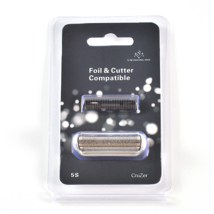 Foil and cutter compatible 5S razor mesh cutter head set in retail blister pack