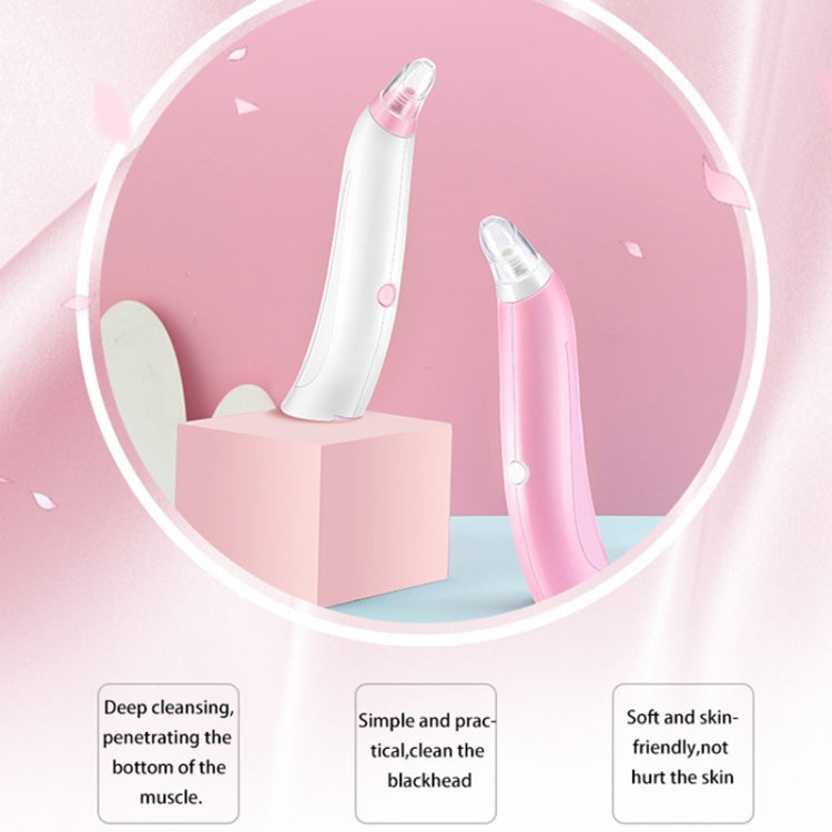 White and pink blackhead suction device shown standing side by side