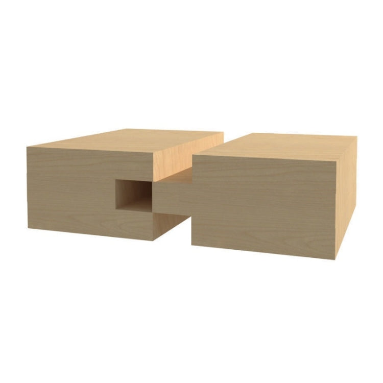 Two light wood blocks joined with a routed notch and matching profile