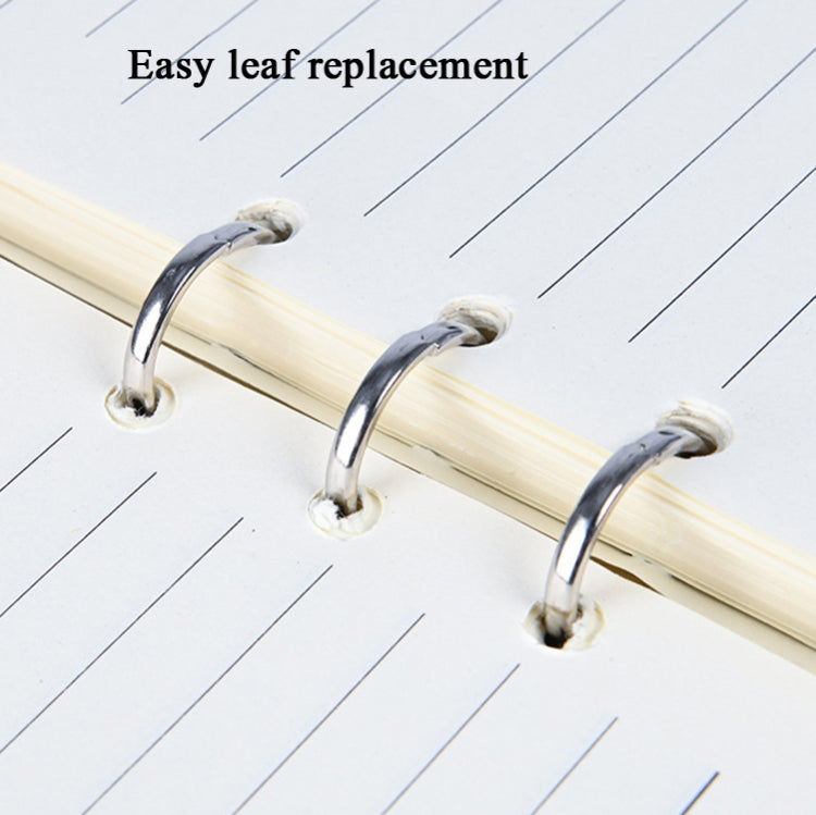 A5 notebook pages with metal ring binder inside for easy leaf replacement