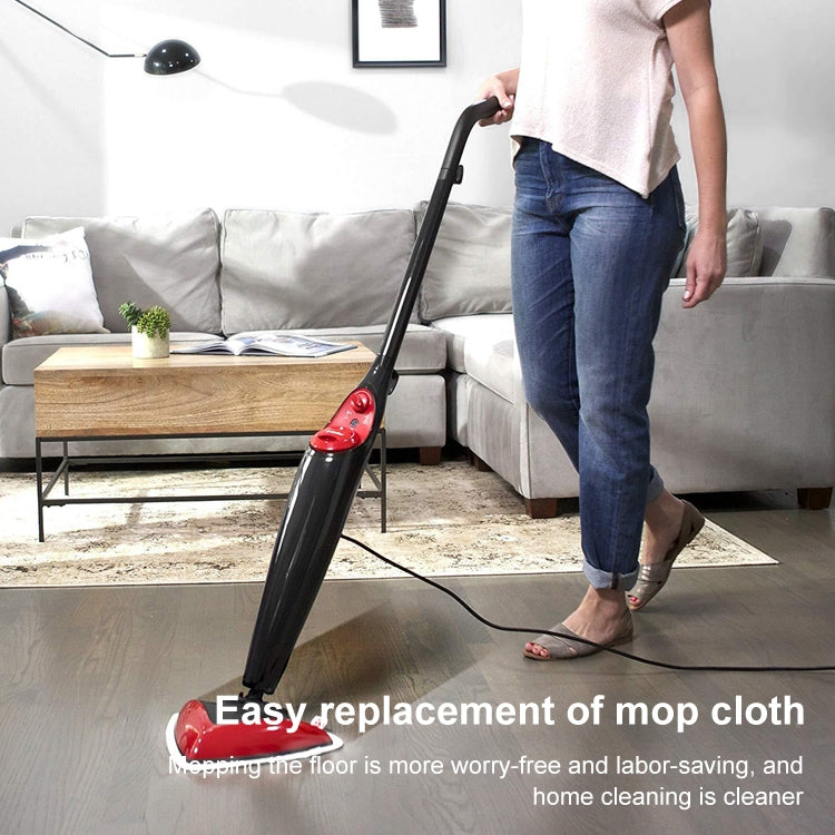 Steam mop with replacement cloth pad attached at the mop head