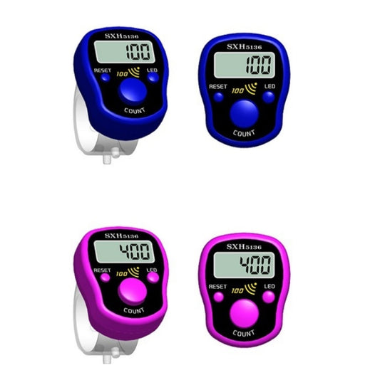 LED electronic counter watch set with blue and purple faces displaying 100 and 400