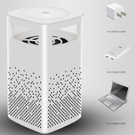 White USB mosquito killer with two top vents and perforated side panels