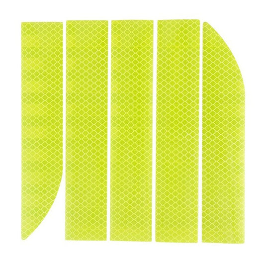 Fluorescent yellow reflective car tail warning sticker strips set, diamond-pattern panels