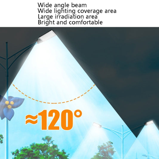 Black LED floodlight angled toward the ground, emitting a wide beam