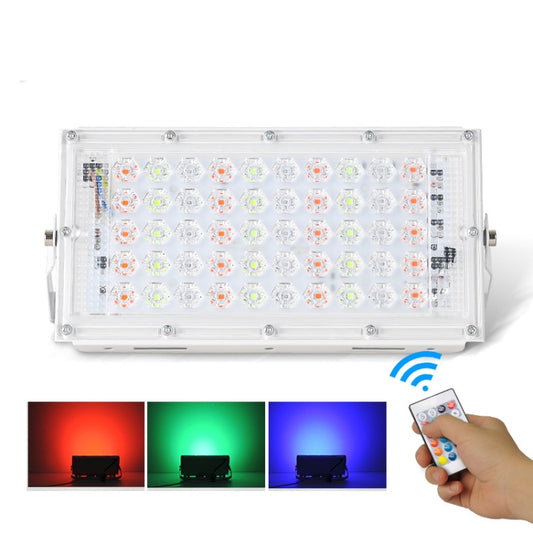 Waterproof RGB LED outdoor flood light with clear front cover and side mounting bracket
