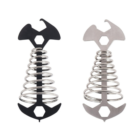 Two spring hook nails, one black and one silver, with tri-prong star heads