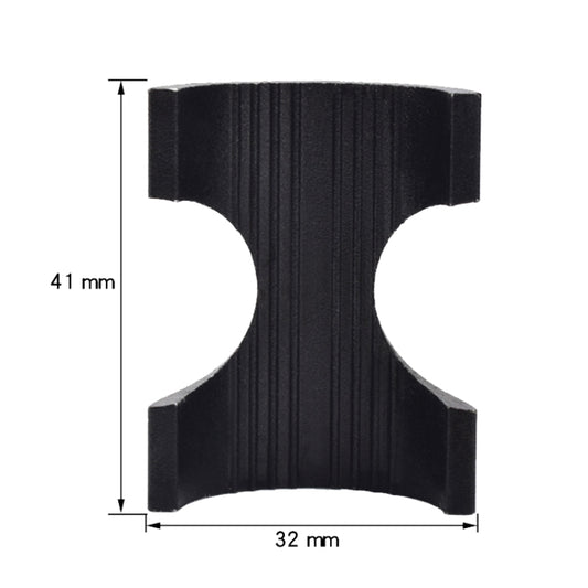 Black reducing sleeve insert, 41 mm height x 32 mm width, split clamp