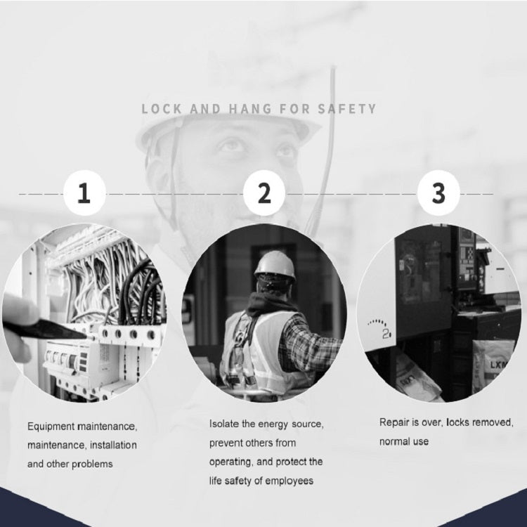 Lock and hang for safety infographic with three step instructions