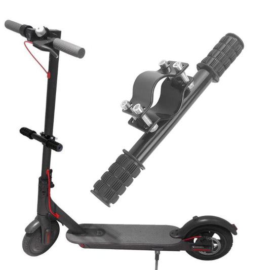 Kids scooter grab bar with black padded grips and mounting clamp