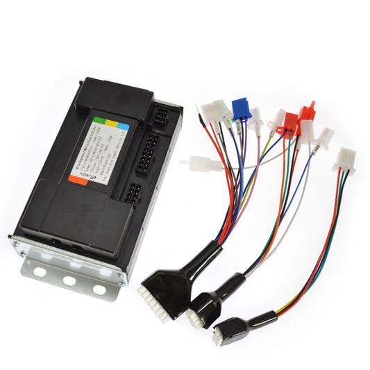 Electric vehicle motor speed controller with black housing and multicolor wiring harness