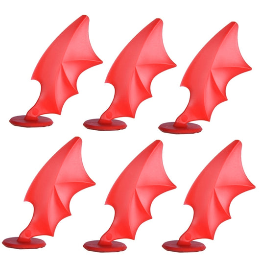 Motorcycle helmet devil decoration, red wing suction horns set (2pcs)
