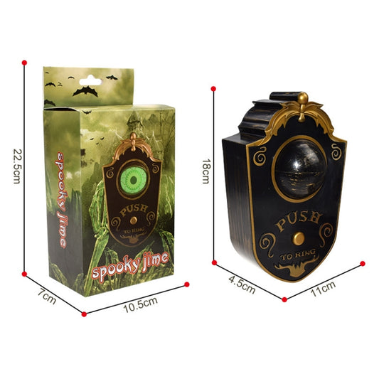 Halloween doorbell decoration pendant in gift box, black shield design