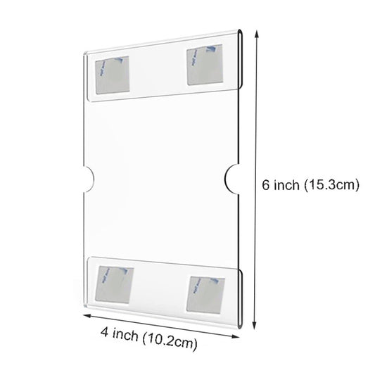 Clear acrylic 4x6 wall photo frame, 4 in wide and 6 in tall