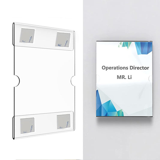 Set of 2 clear acrylic wall photo frames with corner mounting brackets