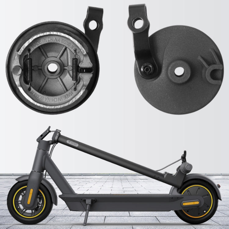 Electric scooter front wheel brake stack device kit with drum parts and scooter