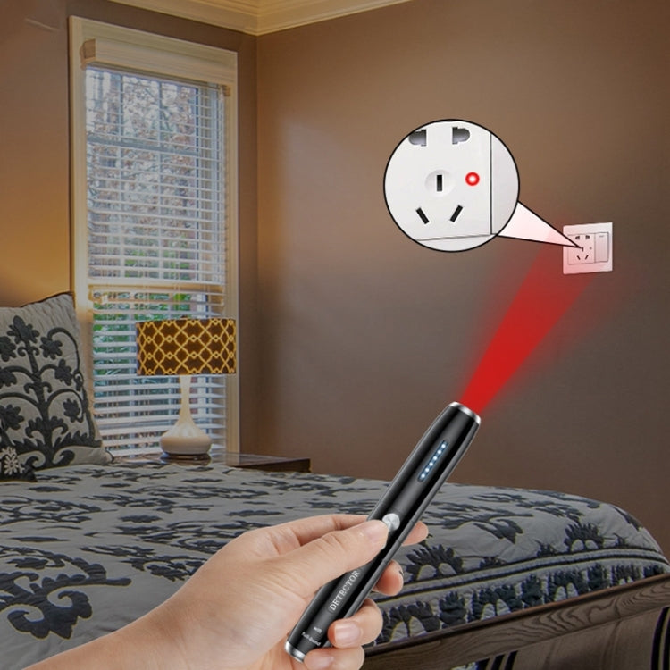 Handheld black infrared detector pen with LED indicator