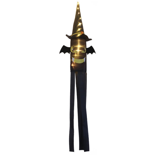 Halloween LED hanging lights wizard hat with warm white glow and long hanging strips