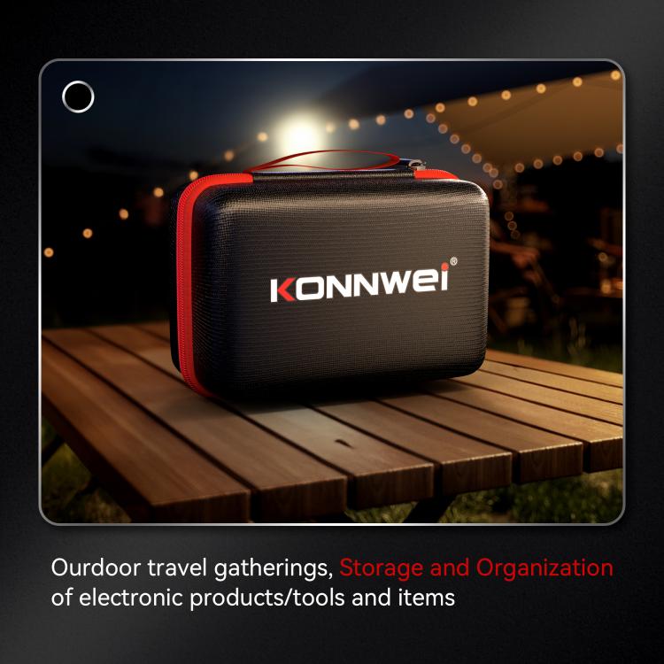 Black and red portable diagnostic tool storage bag with KONNWEI logo and carry handle