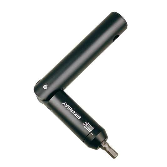 Multifunction bike torsion wrench with metal bit tip, dark finish